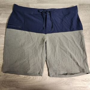Toad and Co Blue Gray Shorts 36 Trunks Swim Boardshorts Drawstring Pockets Light